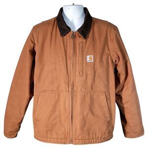 Carhartt Jacket Work Coat Mens Small Brown OJ3370-M Cotton
